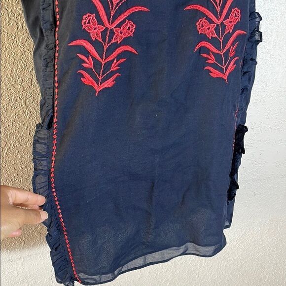 Zara mini Black and Red Embroidered Dress - Picture 5 of 9